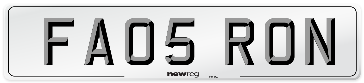 FA05 RON Number Plate from New Reg